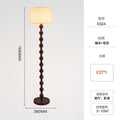 American retro style floor lamp walnut color fabric sofa lamp medieval log style solid wood atmosphere vertical lamp