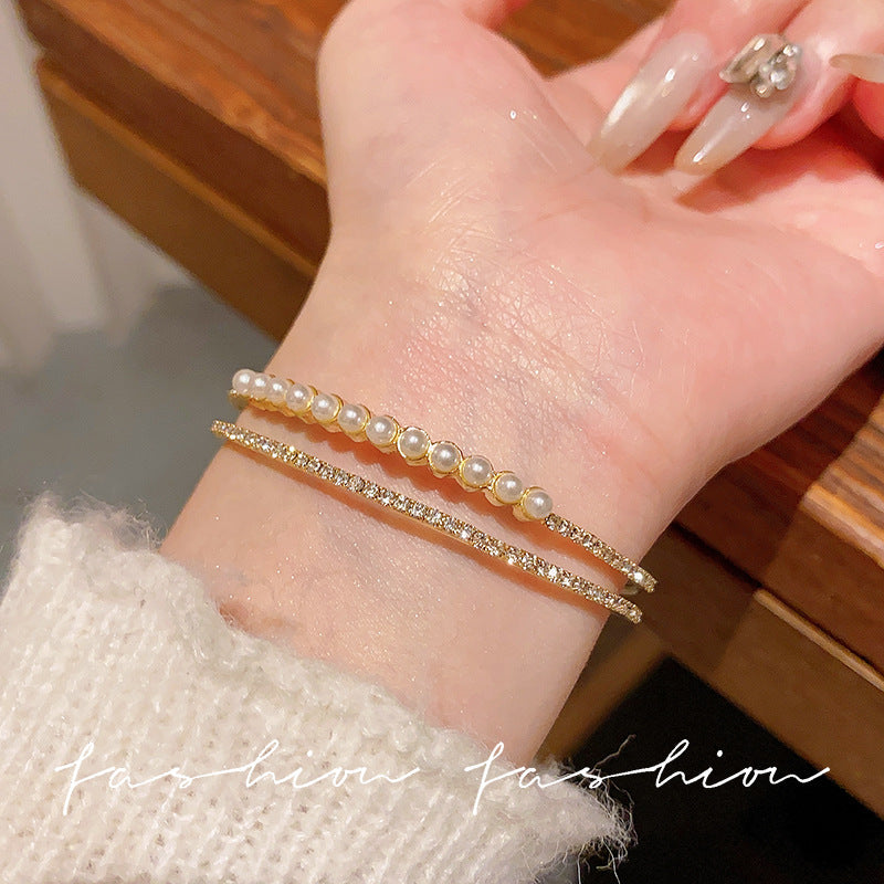 Super fairy micro-embedded zircon bows bracelet for women classy sense of accessible luxury crystal bracelet best selling exquisite pull-out hand jewelry