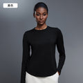 Autumn crew neck yoga top - loose fit, slimming, fitness top, casual & versatile, long sleeve women's activewear - d25148