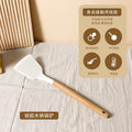 Wooden handle oven mitts silicone spatula high temperature resistant non-stick pan cooking spatula soup spoon frying spatula for home kitchen cooking spatula