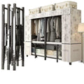 Foldable wardrobe - no assembly required, easy home use, bedroom steel frame, reinforced steel pipes, thickened, durable clothes rack for rental properties