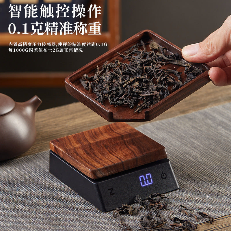 Walnut electronic tea scale - tea weighing scale, kitchen scale, household electronic scale, tea scoop scale, mini gram scale, tea set accessories