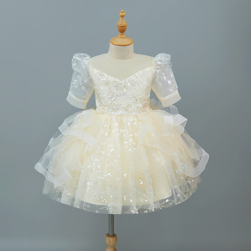 Ready-to-ship, hot-selling girls' dresses for cross-border e-commerce, new high-end flower girl dresses, wedding dresses, piano recital dresses, and princess dresses for children, perfect for