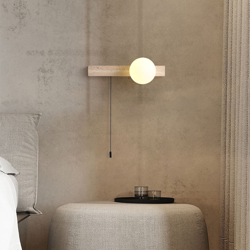 Wabi Sandy Wind Bedroom Bedside Wall Lamps Medieval Creative Designer Living Room Background Wall Stairs Cream Wind Yellow Travertine