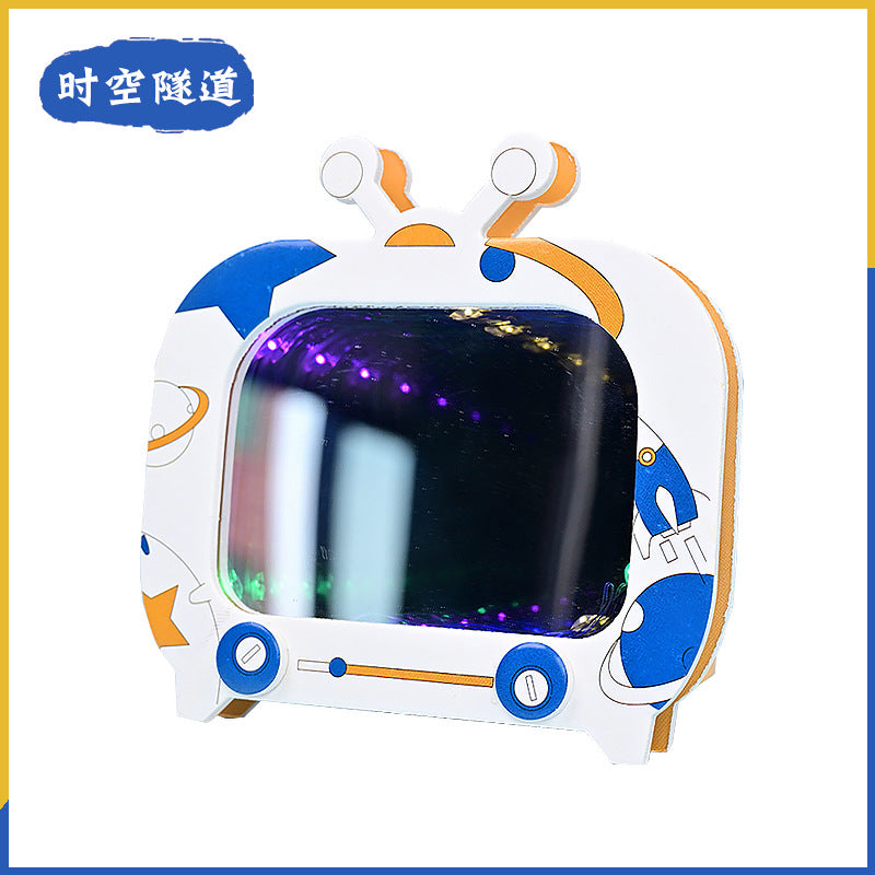 KT board space-time tunnel, reflection of light STEAM physics technology small production children's handmade science experiment materials