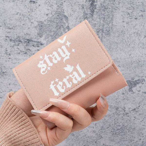 Portable short women's wallet, student ticket clip, multi-function card bag, change 30% off, ultra-thin Halloween wallet.