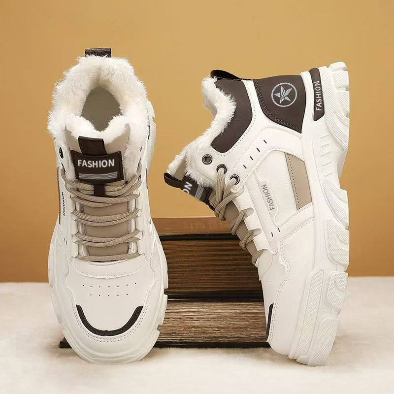 Boots men's 2025new arrivalwinterworkwear shoes men's shoes fleece-linedthickened cotton boots snow boots men's cotton shoes