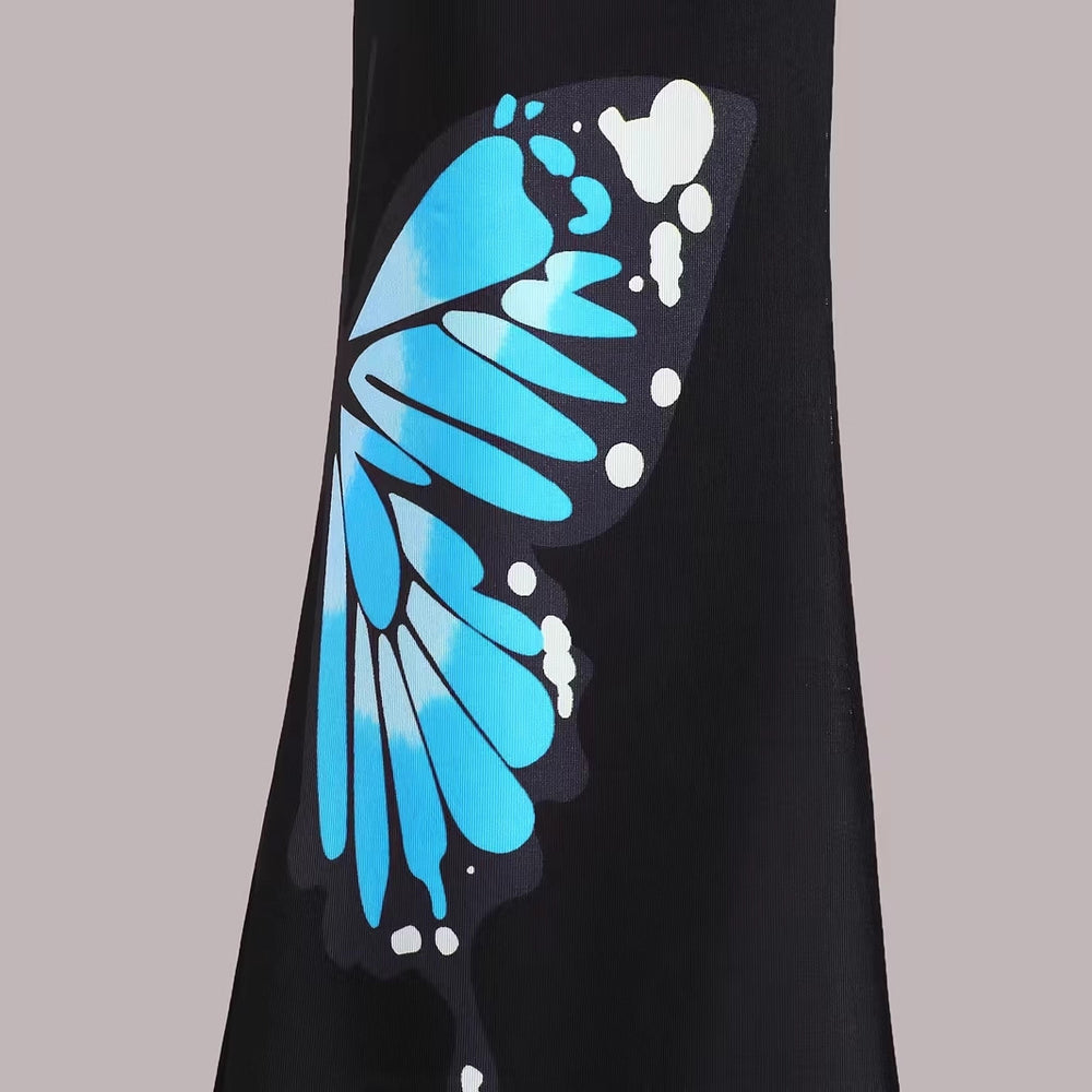 wholesale girls' flared pants set, a fashionable spring, summer, and autumn outfit for girls, featuring a short-sleeved top and long flared pants, perfect for going out