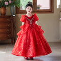 Girls' formal dress - stunning princess gown - high-end little girl's hostess/piano performance dress - princess style sequin dress