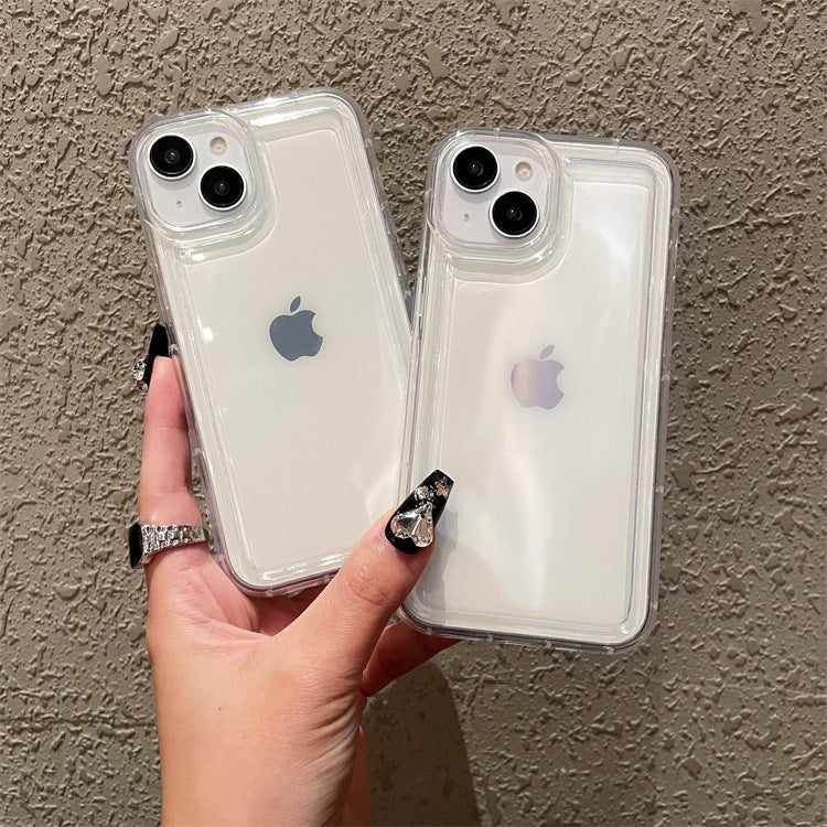 Photo frame airbag compatible apple 17 pro shockproof transparent phone case iphone xs max/16 minimalist protective cover