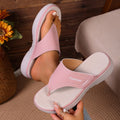 foreign trade  slippers women's summer sports flip-flops women's thick-soled wedge sandals large size slippers wholesale