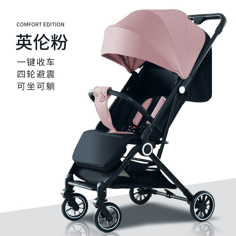 New arrival baby stroller can sit and lie down 70% off stacked with pull rod baby outing ultra-light portable flap pocket pants car shock absorber umbrella stroller