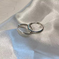 French hoop earrings-e5209 silver