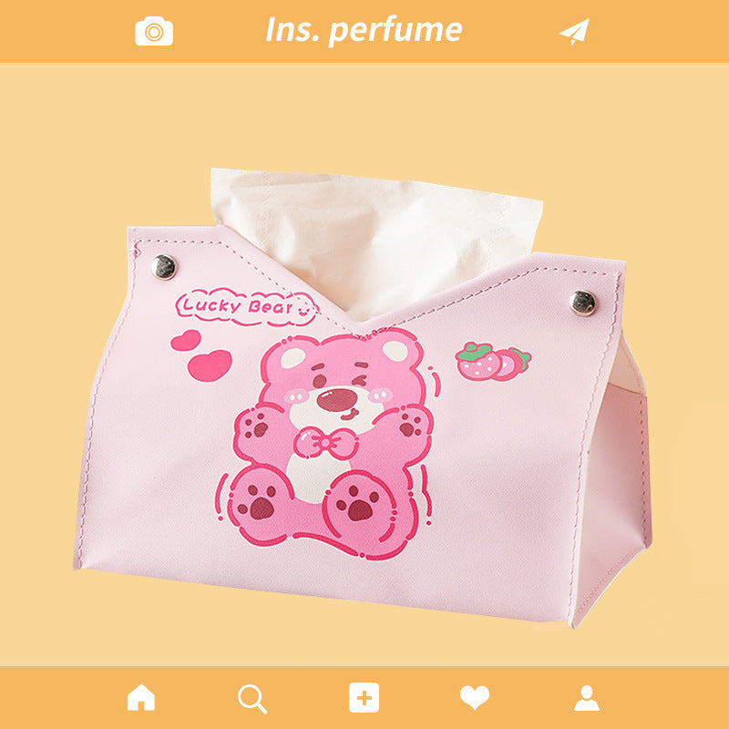Foreign trade popular tissue box living room creative cute pumping carton car leather pumping box storage box napkin box