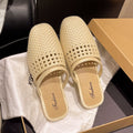 French square toe cut out toe slippers for women summer 2026 new arrivalfashionk-styleclassysenseoutwear shallow half sandals
