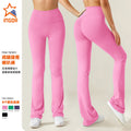New arrival cross-border fashion butt lifting yoga pants peach butt running training tight sports wide leg pants breathable fitness pants