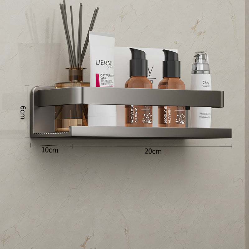 Removable and washable space aluminum bathroom rack Wall-mounted non-punching bathroom cosmetic storage rack Factory direct sales