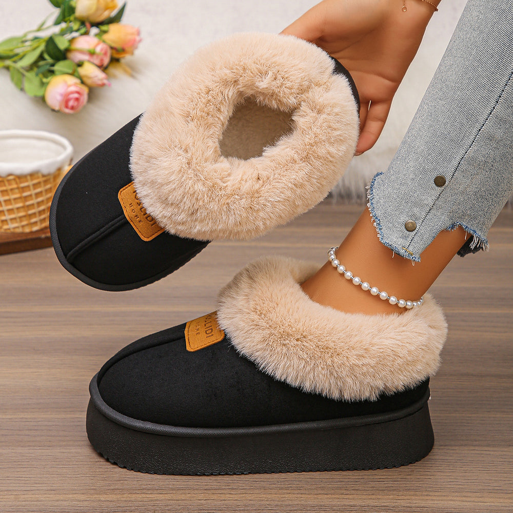 plus sizewinternew arrival fur all-in-one snow boots women's non-slip northeast cotton boots fleece-linedthickenedheattech cotton shoes