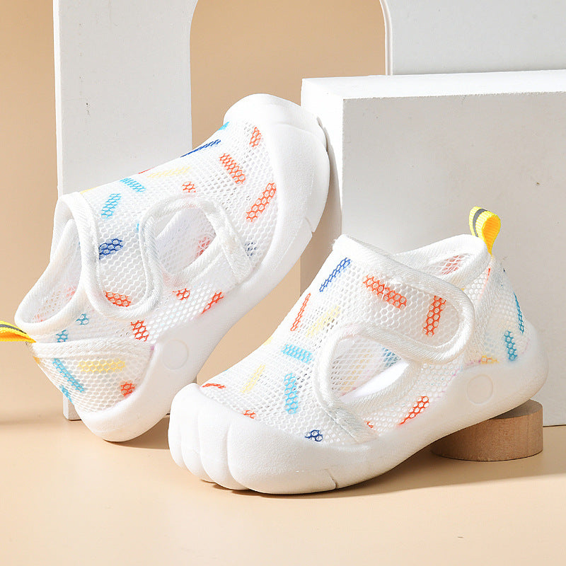 New baby sandals for boys, summer first walker shoes, 0-2 years old infant anti-slip soft sole mesh shoes for babies and toddlers, baby girl shoes
