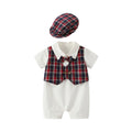 Short-sleeved butt-covering clothing new arrivalpatchworkfake two-piece baby summer onesie baby baby baby clothes category a
