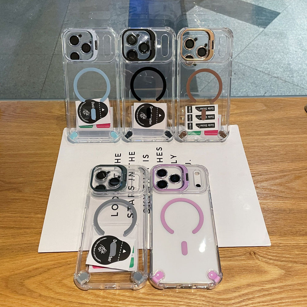 New lens holder compatible with apple 17 magnetic phone case, c-port transparent drop-proof iphone 16 pro protective case