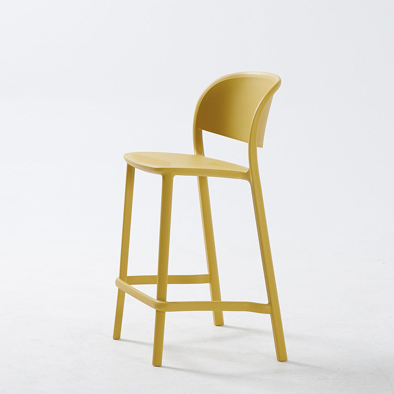 Scandinavian modern casual backrest high chair bar chair stackable outdoor cafe table stool bar chair island chair