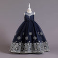 Export kids dress embroidered hot diamond princess dress female flower girl party piano performance dresskids dress