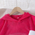 exclusive supply—girl fashion suit pink mesh short-sleeved top + white vest + black pleated skirt