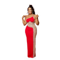 C6271 cross-border   fashion women's solid color rhinestone sleeveless cami maxi dress