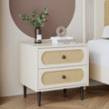 Solid wood bedside table medieval scandinaviancasual modern rattan small cabinet b&b bedroom storage chest cabinet