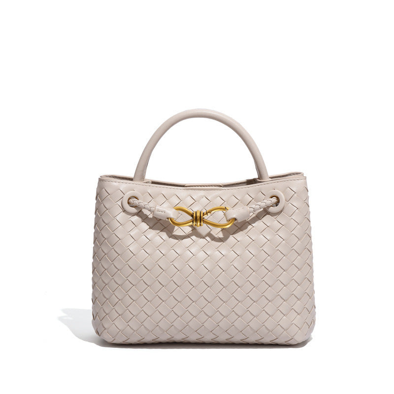 high-quality textured large-capacity handbag, hand-woven bag, personalized simple shoulder messenger women's bag