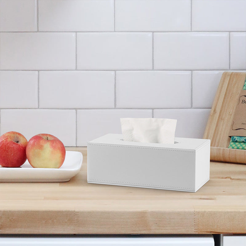 Creative Home Tissue Box Living Room Hotel Leather Carton Modern Simple Office Desktop Carton Wholesale