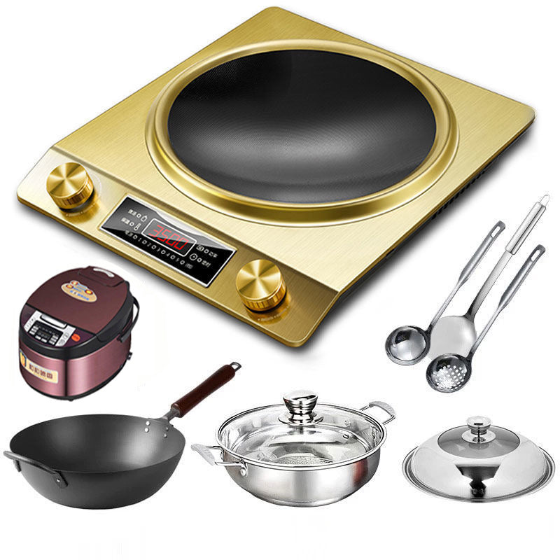 Complete induction cooker set with pot, household high-power induction cooker, cooking electric ceramic stove, concave concave stove, cross-border american standard