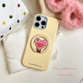 Two-tone heart stand phone case for apple 17 pro max - sweet girl style iphone 18 macaron jelly case