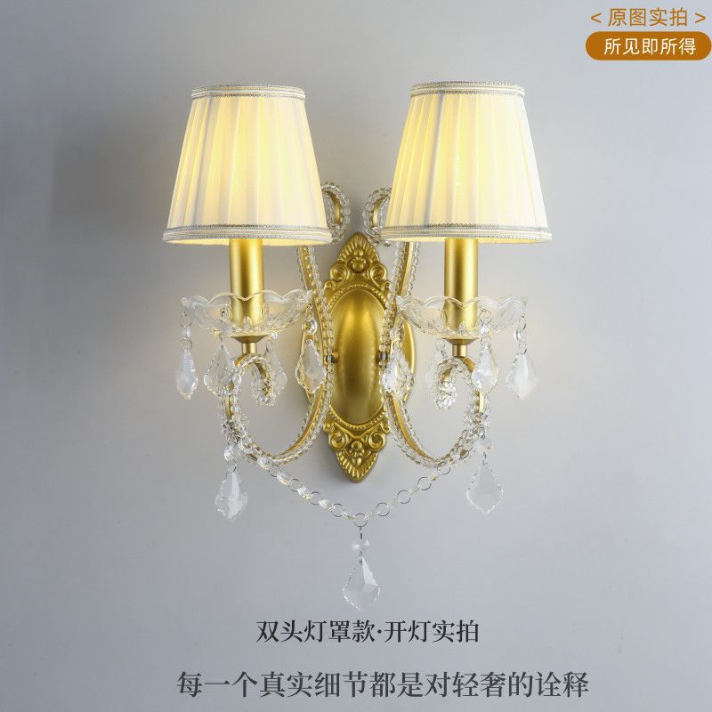French crystal wall sconce - bedroom bedside, living room, hallway, entryway, study - european style crystal wall lamp