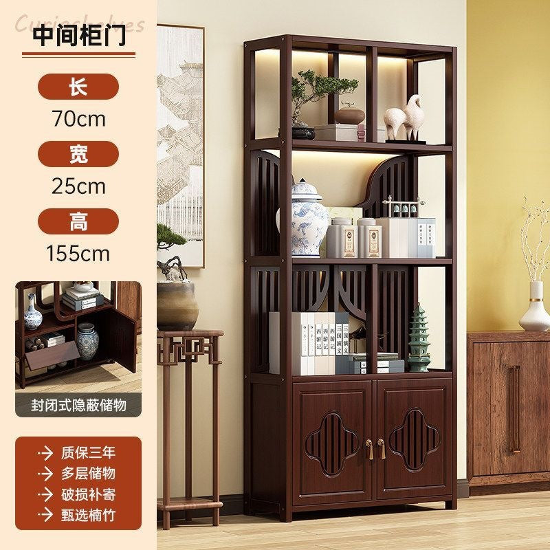 Special offer new chinoiserie non-solid wood antique rack tea tea set rack tea room tea cabinet ornaments storage rack large capacity