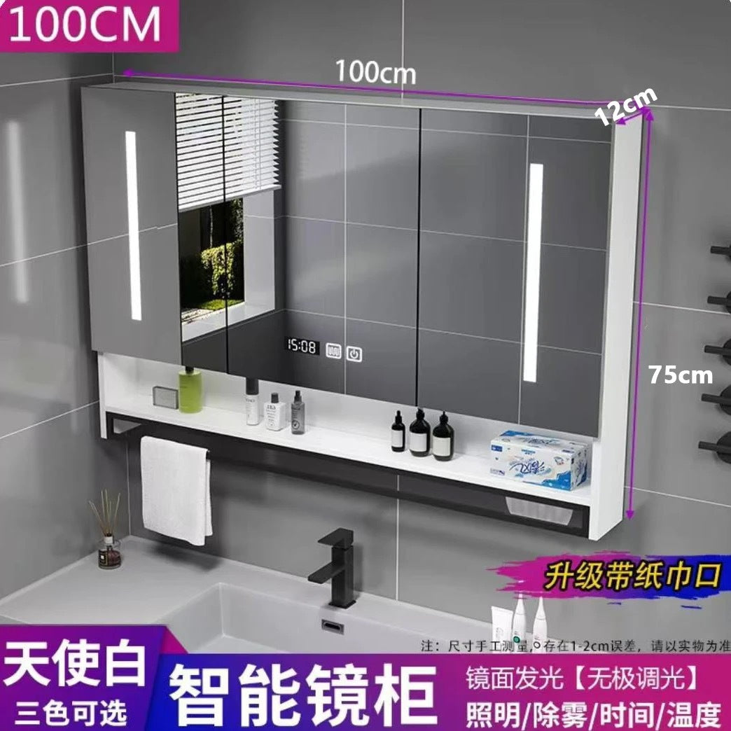 [Consultation and installation] Smart bathroom mirror cabinet is separately wall-mounted with lamp defogging bathroom dressing mirror is simple