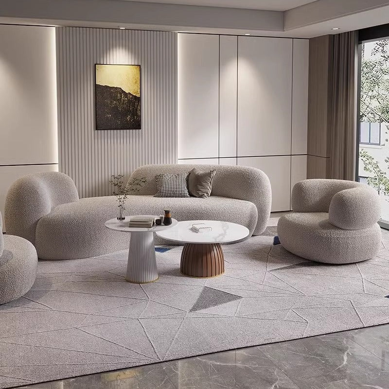 Accessible luxury cashmere fabric curved sofa coffee table modern casual living room beauty salon clothing store furniture popular