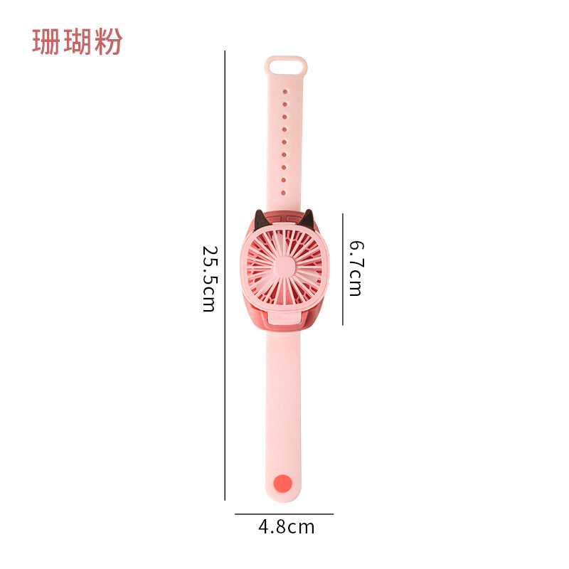 Children's day gift watch fan - mini usb rechargeable portable silent wrist fan for students