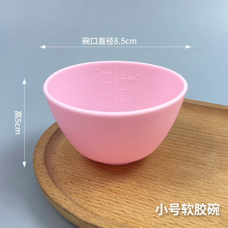 Beauty mask tool imitation silicone bowl mask bowl soft plastic bowl large, medium and small tpr material soft glue mask bowl