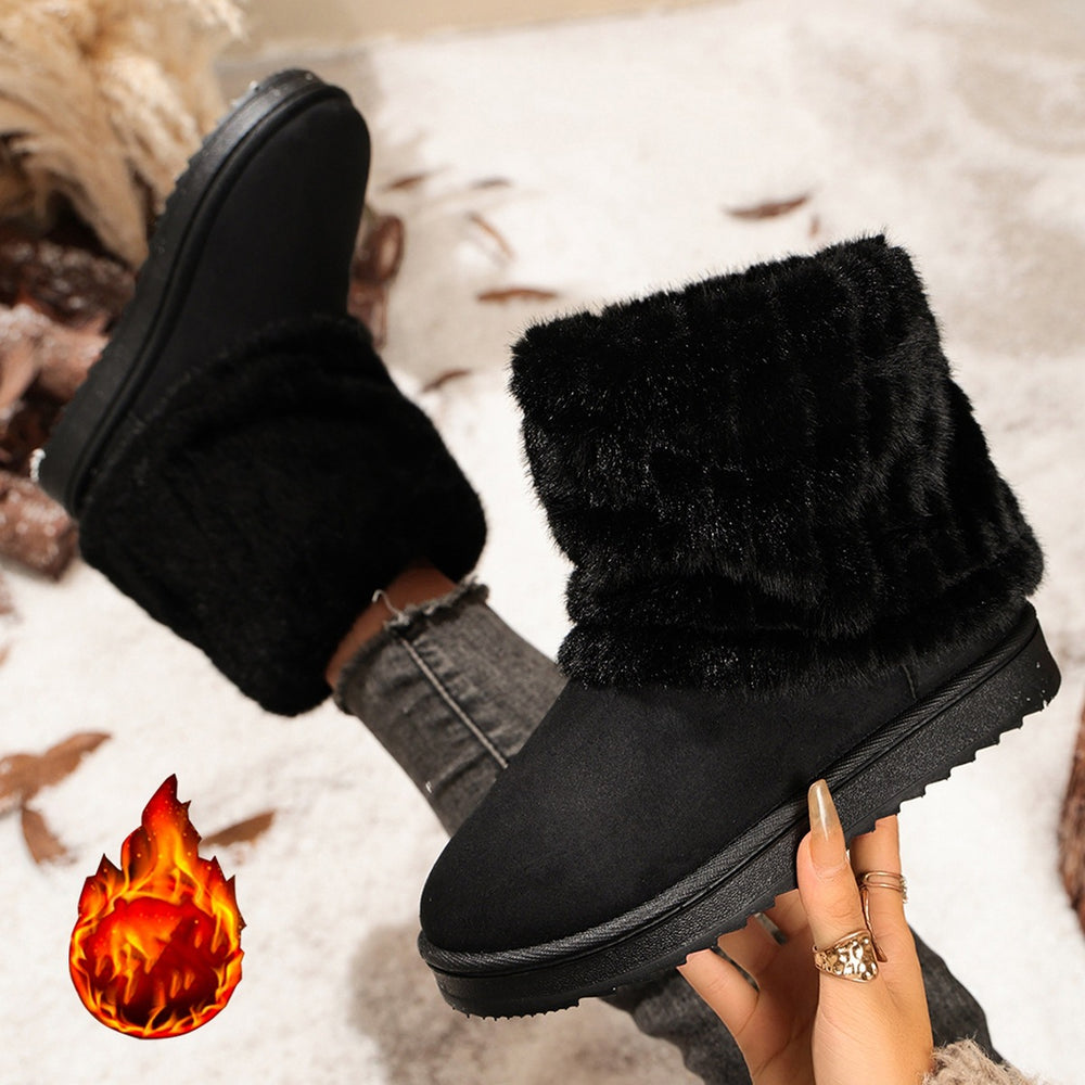 Exportfashionplus size cuffed stuffed mouth thick sole snow boots for women winternew arrivalfleece-linedthickened slip-on cotton boots