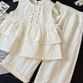 Girls' summer new princess sleeveless tank top set, korean style fashionable and chic baby girl clothes, trendy children's clothing