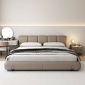 Italian normcore genuine leather bed dune master bedroom double bed modern casual double popular model 1.8m wedding bed leather art