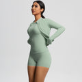 New arrival: barely-there brushed solid color outerwear with casual yoga set - perfect for outdoor running, sports, and fitness (3-piece set)