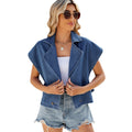 Wishfashion cross-border export women's clothing  independent station washed suit collar stylish vest waistcoat tops trendy