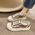 Niche platform canvas sneakers for women, new 2025 spring/autumn collection, versatile biscuit shoes, casual athletic shoes, retro hong kong style skate shoes