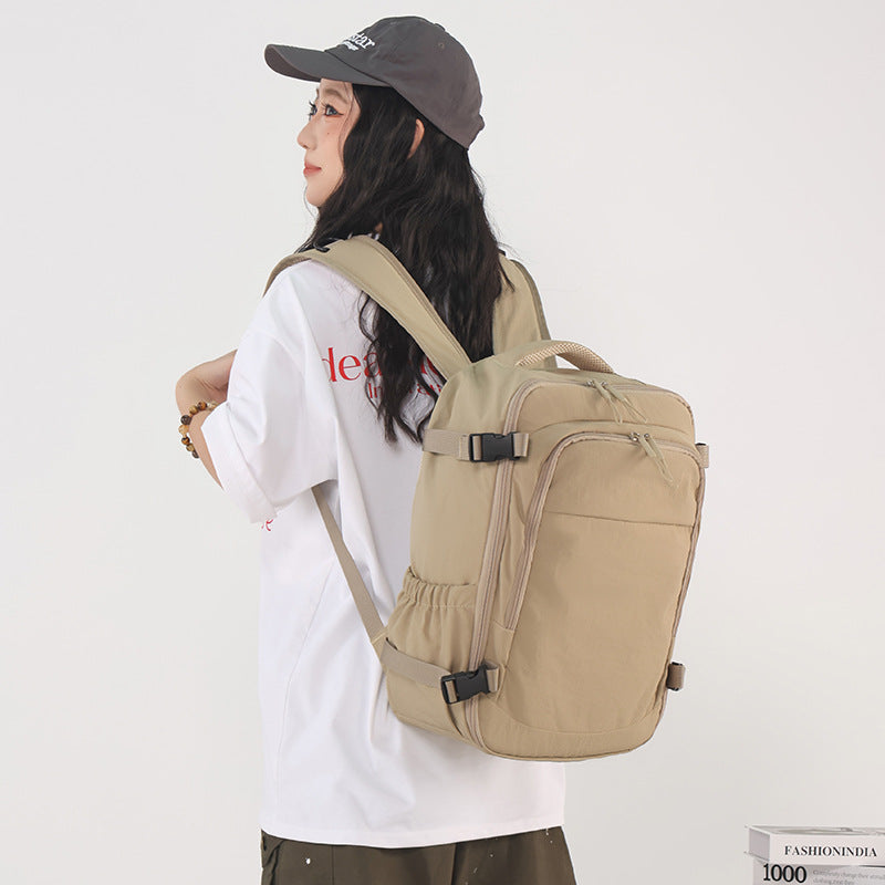 Outdoor leisure travel backpack for men and women, large capacity, lightweight and versatile laptop bag, multi-functional college student schoolbag