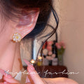 S925 sterling silver needle luxury zircon flower stud earrings - women's fashionable, versatile, unique, and elegant earrings