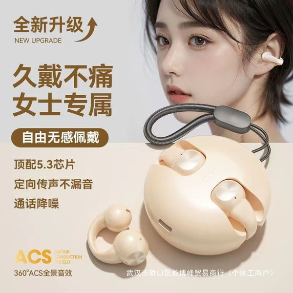 Wireless non-in-ear Bluetooth headset ear clip type 2024 new sports men's and women's models are suitable for Apple Huawei OPPO