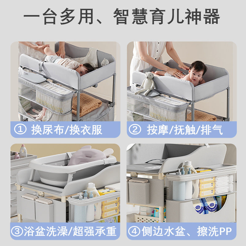 Changing table, baby care table, diaper changing table, newborn bathing & massage table, foldable multifunctional